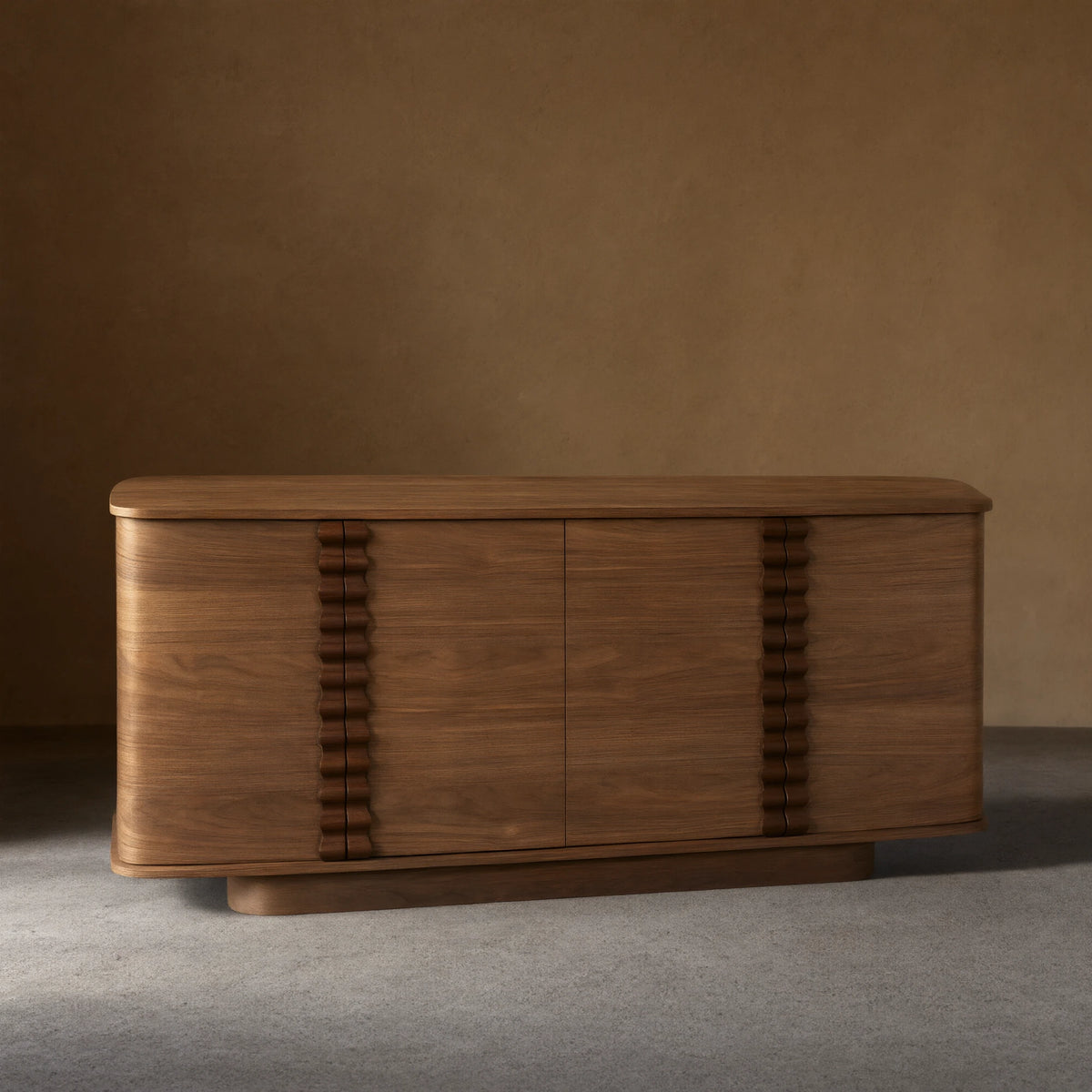 Ribbon Mid-Century Sideboard Buffet Table Wood Living Room Entryways Cabinet