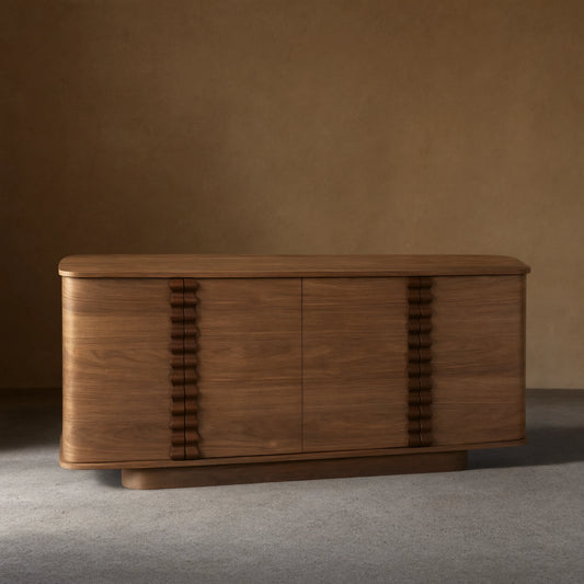 Ribbon Mid-Century Sideboard Buffet Table Wood Living Room Entryways Cabinet
