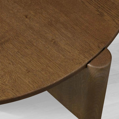 Lonelle Oak Coffee Table Round Versatile Nesting Cocktail Table Column-Style legs Center Tea Table