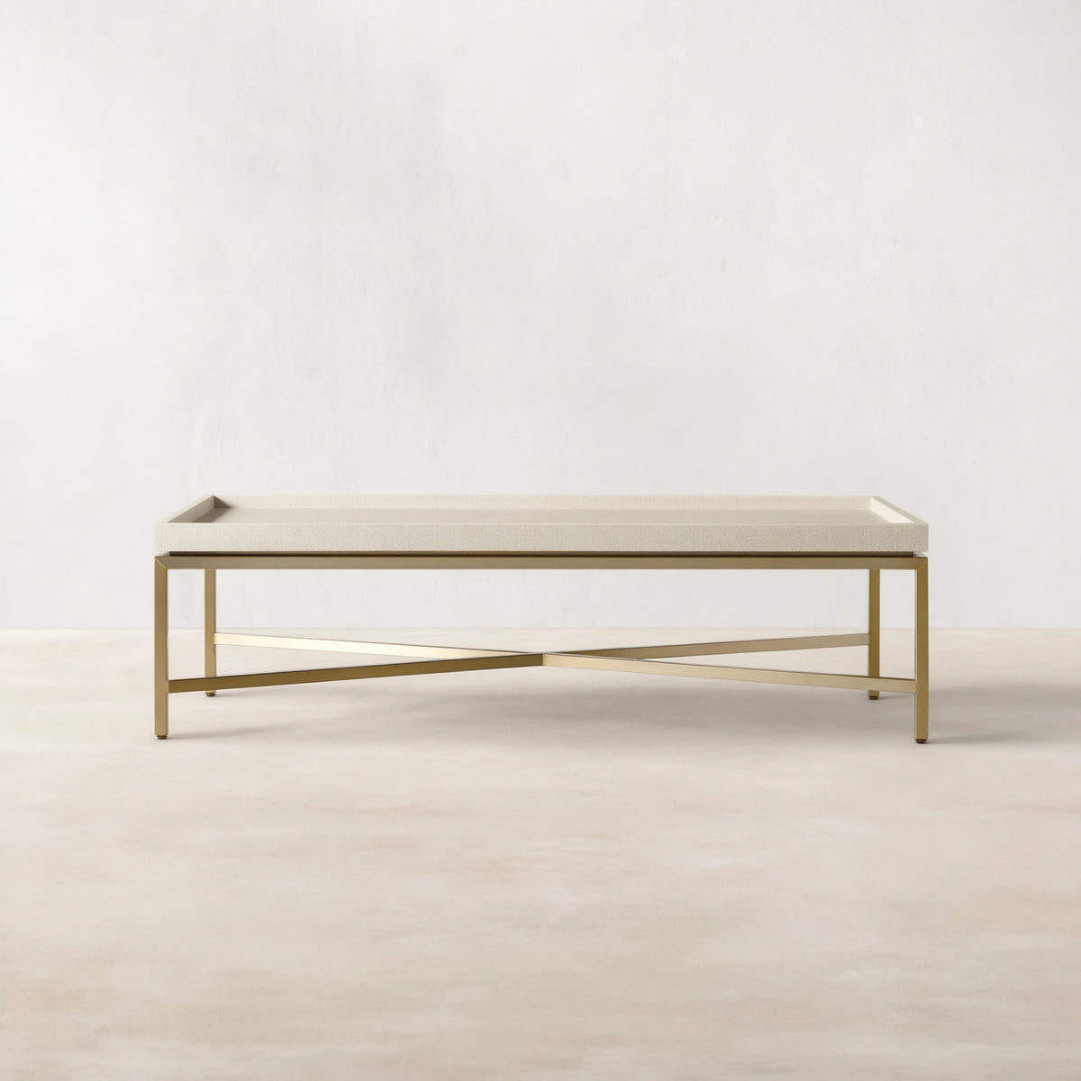 Malone Leather Top Coffee Table Modern Cocktail Table Living Room Center Tea Table with Steel Base