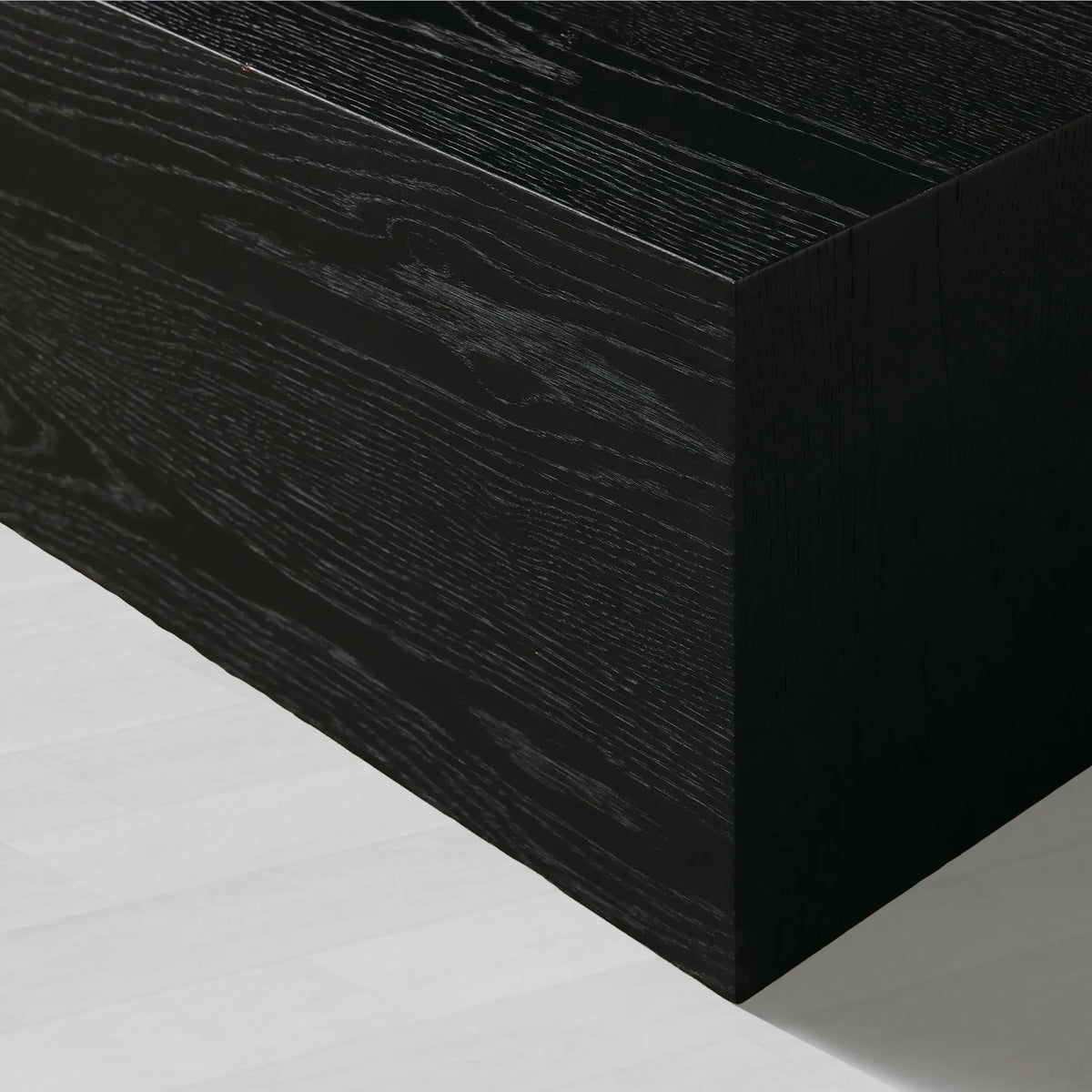 Sullivan Rectangular Oak Coffee Table Black Plinth Base Cocktail Table Wood Living Room Center Tea Table