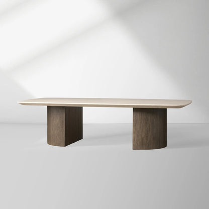 Saint Germain Marble Top Coffee Table Oak Wood Dauphine Base Cocktail Table Living Room Ston Top Center Tea Table