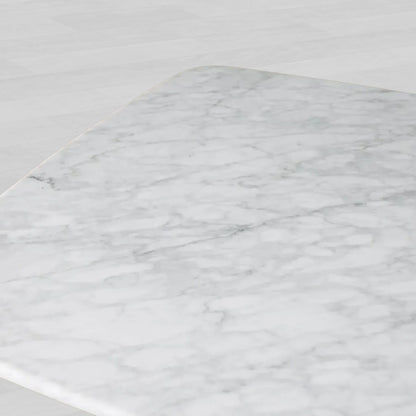 Saint Germain Marble Top Coffee Table Living Room Cocktail Table Clement Wood Base Center Tea Table