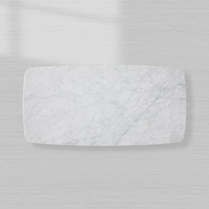 Saint Germain Marble Top Coffee Table Living Room Cocktail Table Clement Wood Base Center Tea Table
