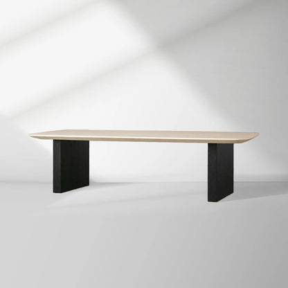 Saint Germain Marble Top Coffee Table Living Room Cocktail Table Clement Wood Base Center Tea Table