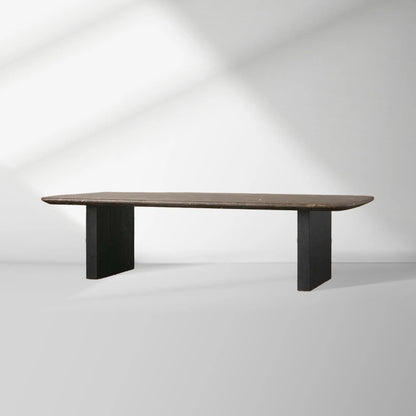 Saint Germain Marble Top Coffee Table Living Room Cocktail Table Clement Wood Base Center Tea Table