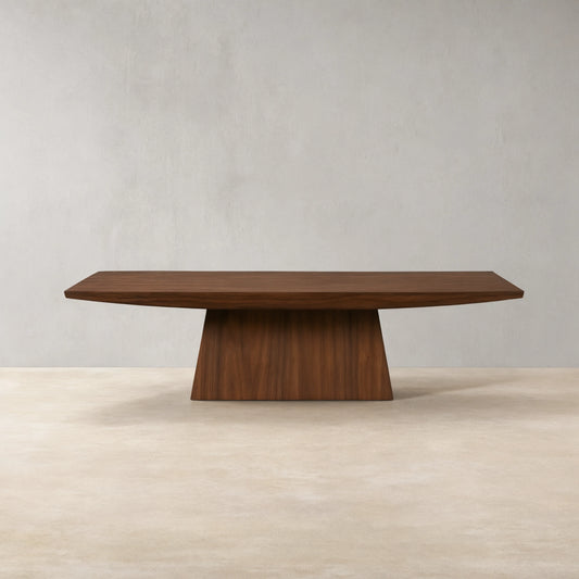 Ilaria Walnut Coffee Table Living Room Center Tea Table Classic Pedestal Cocktail Table