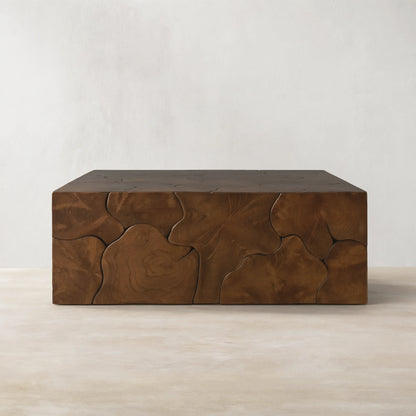 Kalmar Teak Square Coffee Table Wood Living Room Center Tea Table Unique Cocktail Table