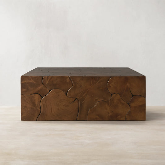 Kalmar Teak Square Coffee Table Wood Living Room Center Tea Table Unique Cocktail Table