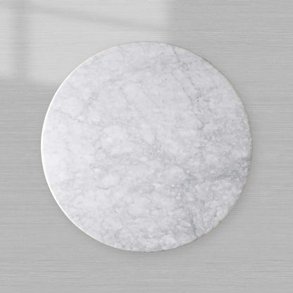 Amelia Marble Top Dining Table with Wood Curved Base Natural Stone Dining Table