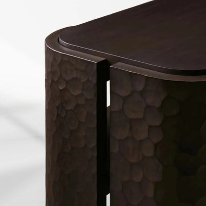 Chiseled Mahogany Entrance Console Table Wood Deep Brown Hallway Entryway Table