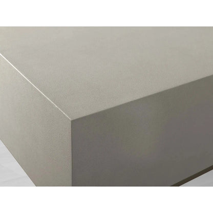 Malone Rectangular Leather Coffee Table Modern Steel Base Cocktail Table Living Room Wood Center Tea Table