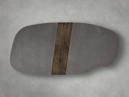 Nicco Lava Stone Top Coffee Table Wood Base Cocktail Table Living Room Luxury Center Tea Table