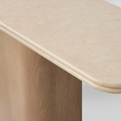 Caden Cream Stone Top Entrance Console Table Brushed Nickel Plinth Hallway Entryway Table