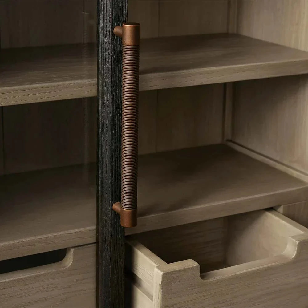 Hattie Medi Century Style Wall Mounted Storage Cabinet Wood Arched Drawers Cabinet