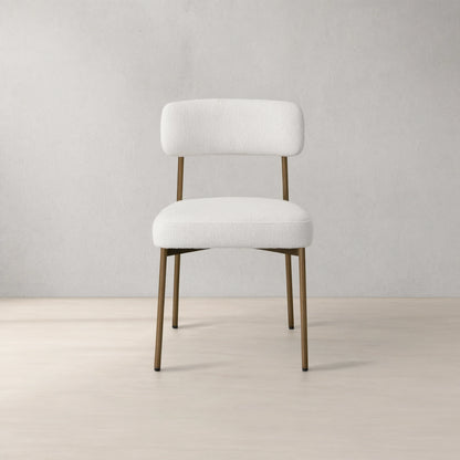 Billie Performance Fabric Dining Chair Modern Antiqued Iron Frame Living Room Chairs