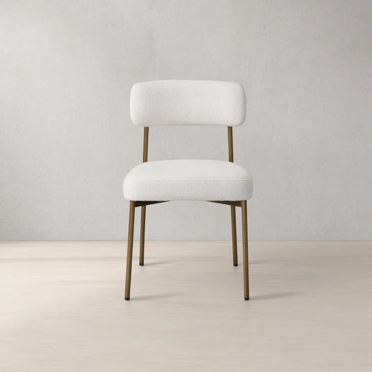 Billie Performance Fabric Dining Chair Modern Antiqued Iron Frame Living Room Chairs