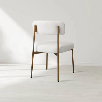 Billie Performance Fabric Dining Chair Modern Antiqued Iron Frame Living Room Chairs