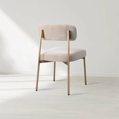 Billie Performance Fabric Dining Chair Modern Antiqued Iron Frame Living Room Chairs