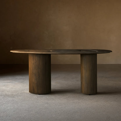 Sucurro Spalted Primavera Wood Console Entryways Table Oxidized Aluminum Top Entrance Wallway Table