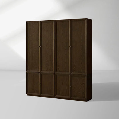 Nason Modular Oak Tall Display Cabinet Modern Living Room Large lockers