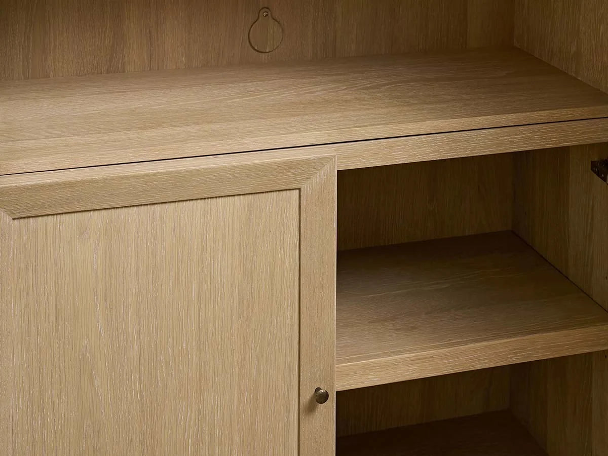 Nason Modular Glass Display Cabinets Oak Wood Tall Cabinets Large Bookcase with Integrated LED Lighting