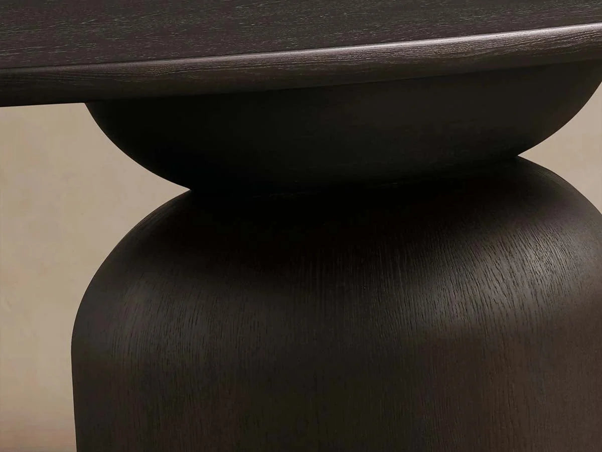 Perth Oval Oak Dining Table Hand-Sculpted Modern Dining Table