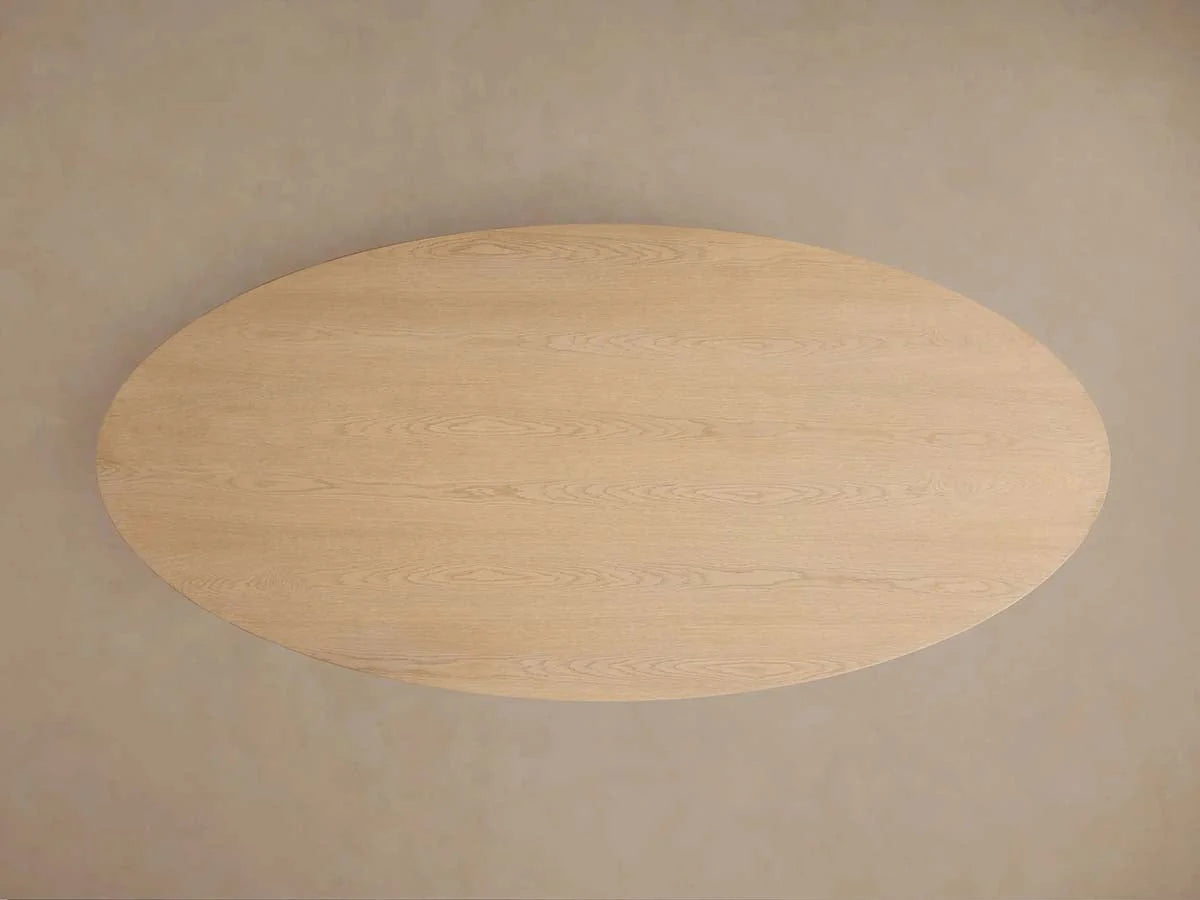 Perth Oval Oak Dining Table Hand-Sculpted Modern Dining Table