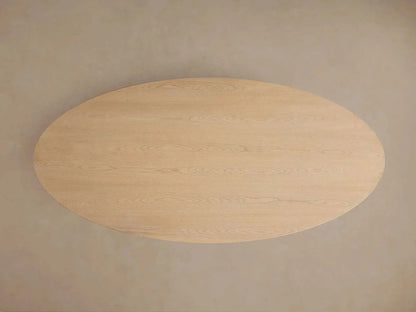Perth Oval Oak Dining Table Hand-Sculpted Modern Dining Table
