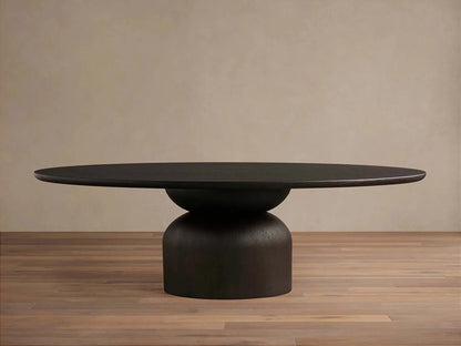 Perth Oval Oak Dining Table Hand-Sculpted Modern Dining Table