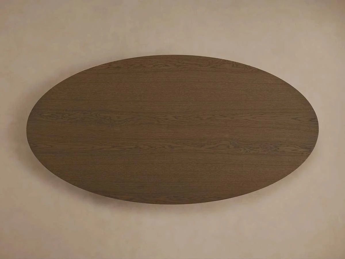Perth Oval Oak Dining Table Hand-Sculpted Modern Dining Table