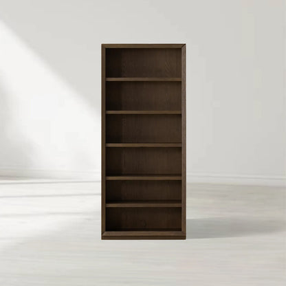 Nason Modular Bookcase Oak Wood Tall Display Cabinets with LED Lighting