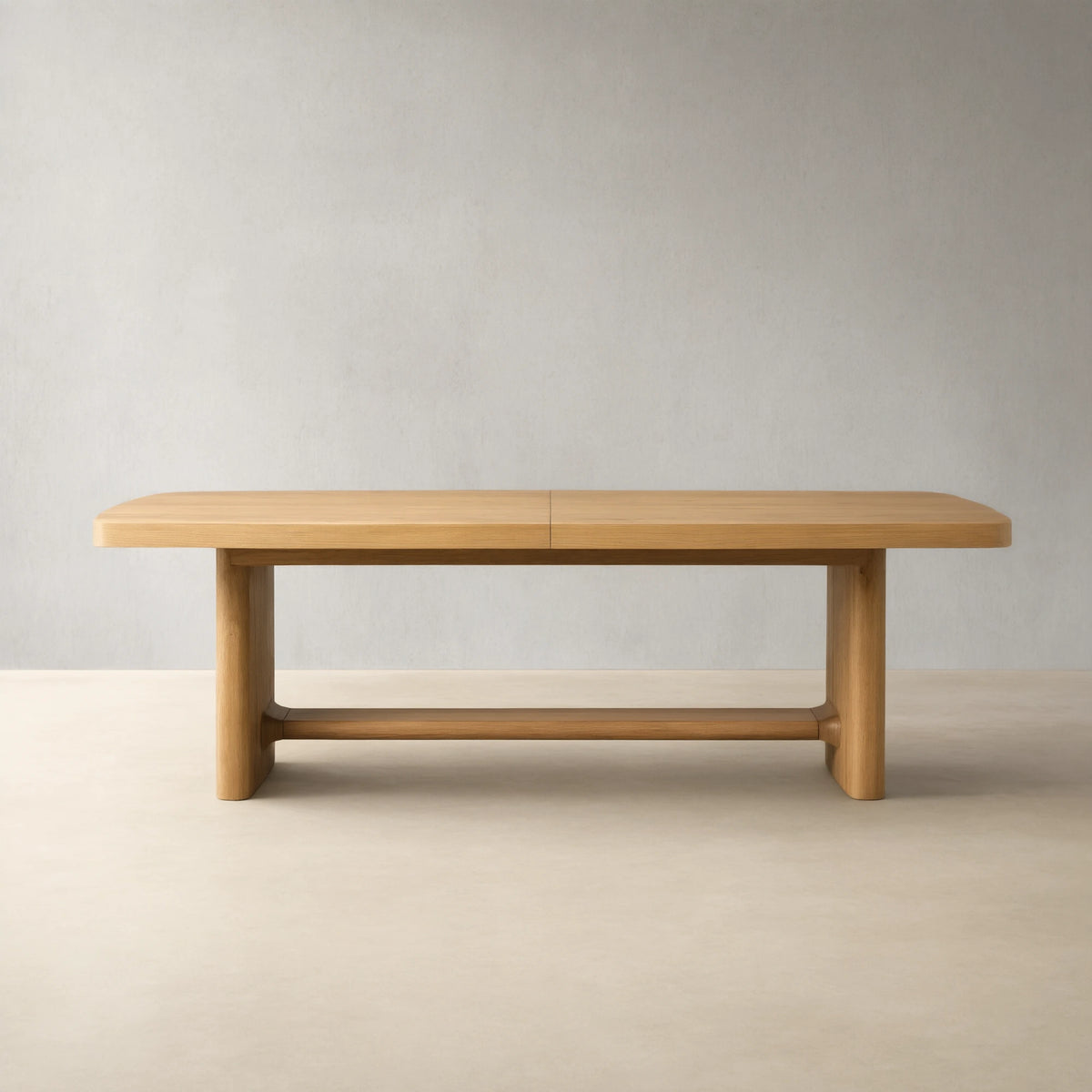 Redding Extending Dining Table in Oak Wood with Two Self-Storing Leaves