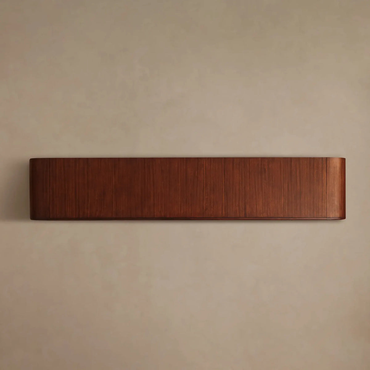 Frances Curved Mahogany Sideboard with Drawers and Brass Hardware