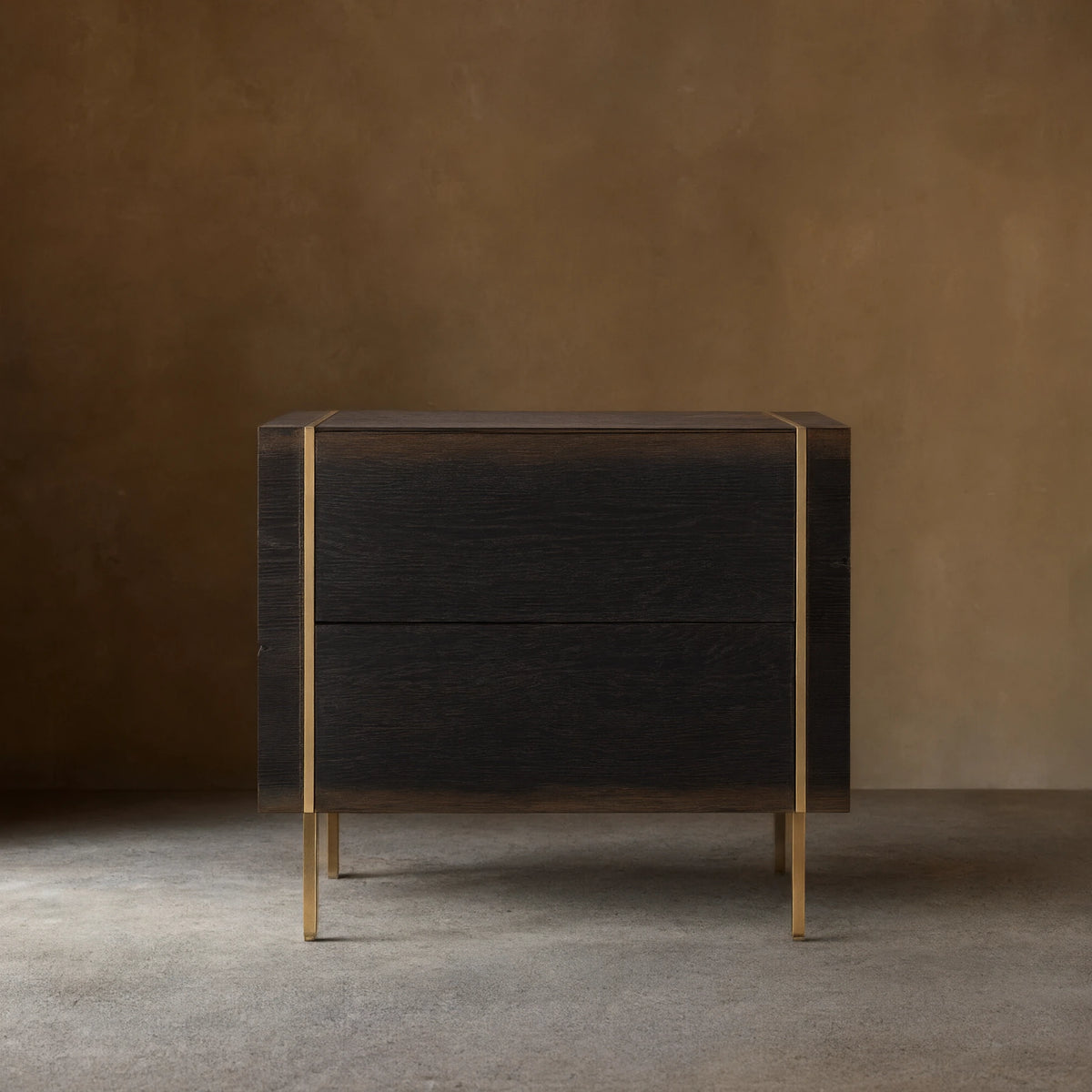Mihaela Wood Closed Nightstand Retro Oak Nightside Table With Drawer Barrel Inspired