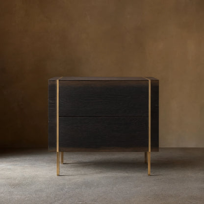 Mihaela Wood Closed Nightstand Retro Oak Nightside Table With Drawer Barrel Inspired