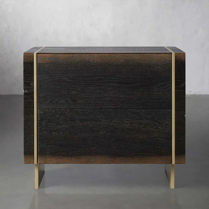 Mihaela Wood Closed Nightstand Retro Oak Nightside Table With Drawer Barrel Inspired