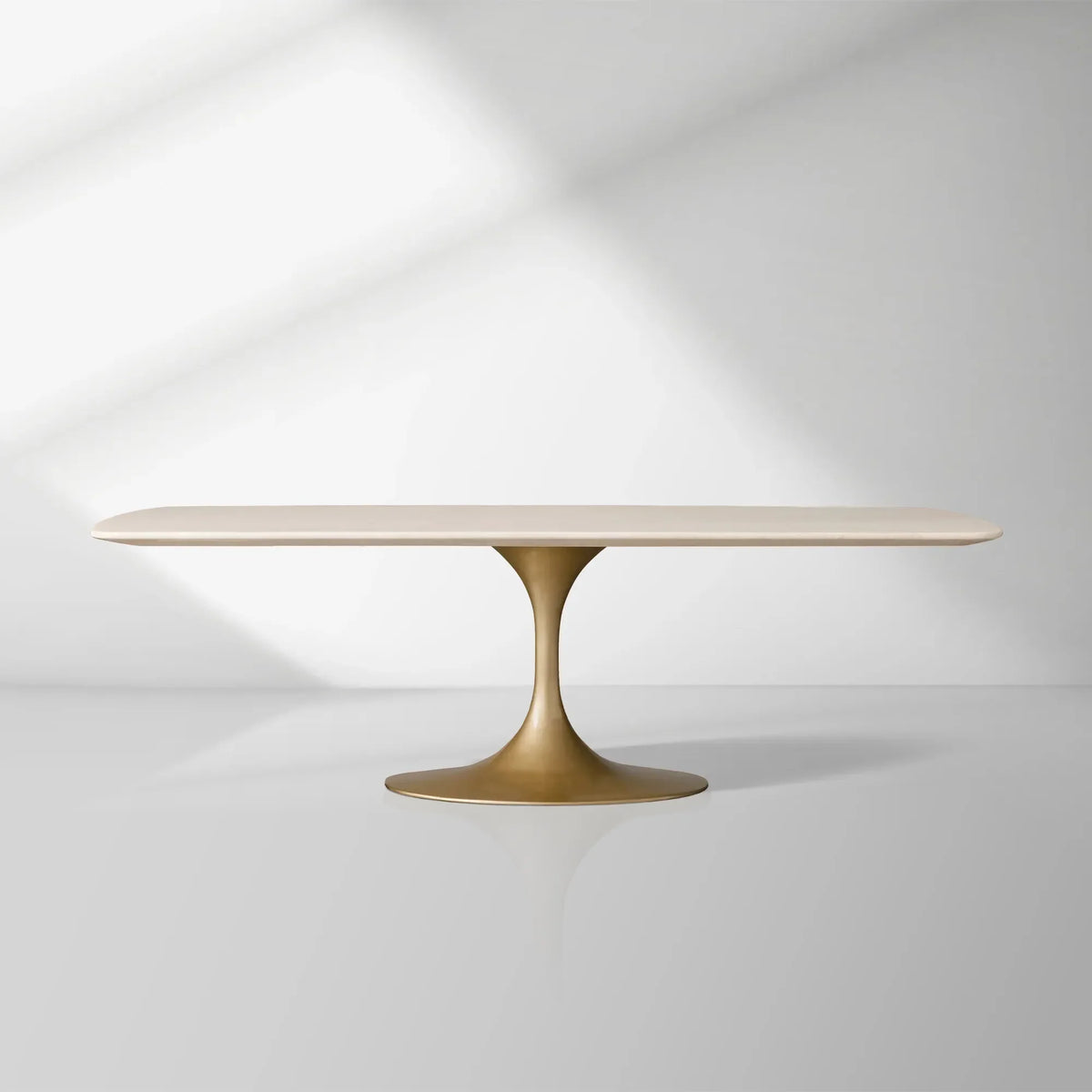 Aero Marble Stone Top Dining Table with Launette Steel Base Luxury Tulip Dining Table