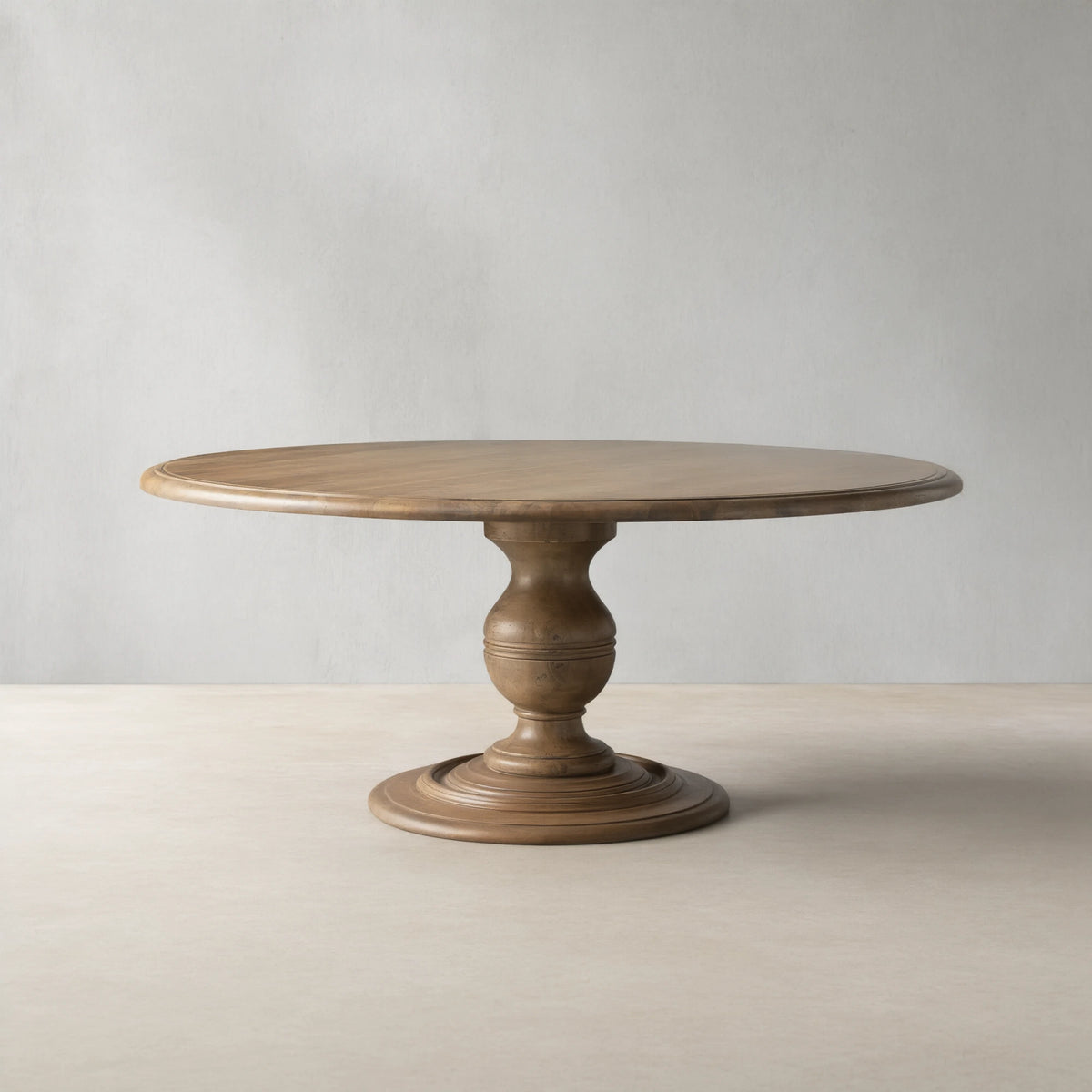 Asolo Round Dining Table Hand-Carved Tulipwood