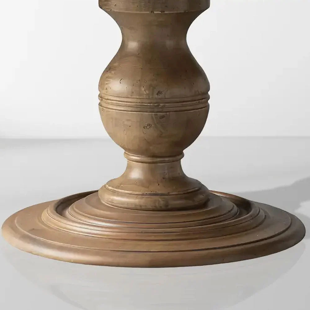 Asolo Round Dining Table Hand-Carved Tulipwood