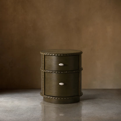 Pierro oakwood Sculptural Bedside Table With Brazilian Quartzite Top Nightstands