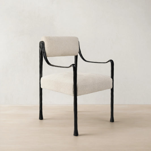 Sculptural Metal Arm Chairs