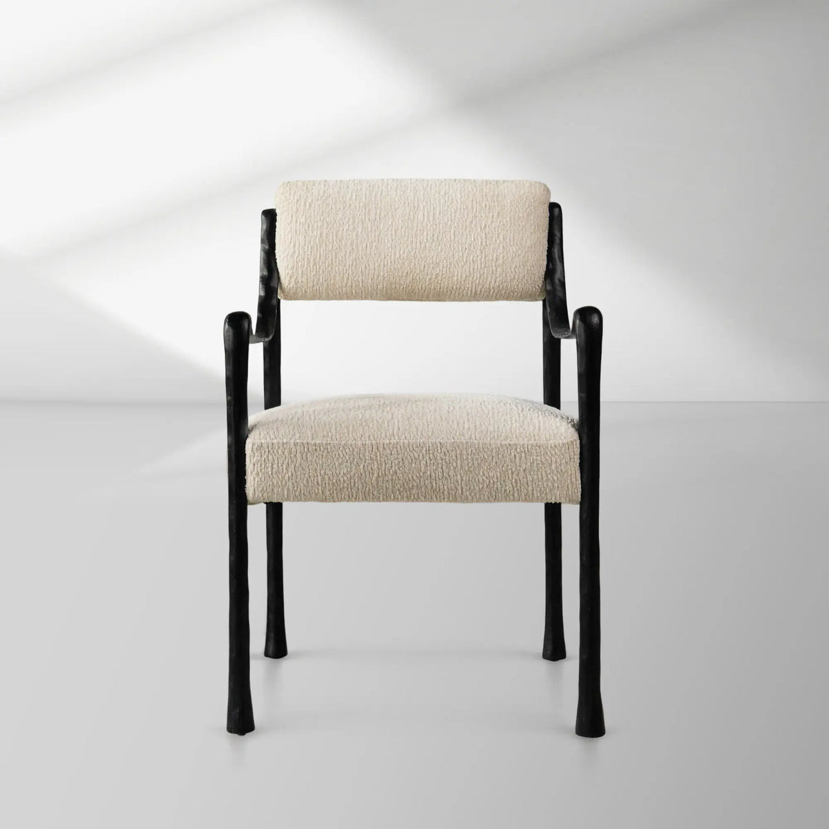 Sculptural Metal Arm Chairs