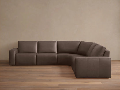 Brennan Leather Five-Piece Motion Corner Sectional