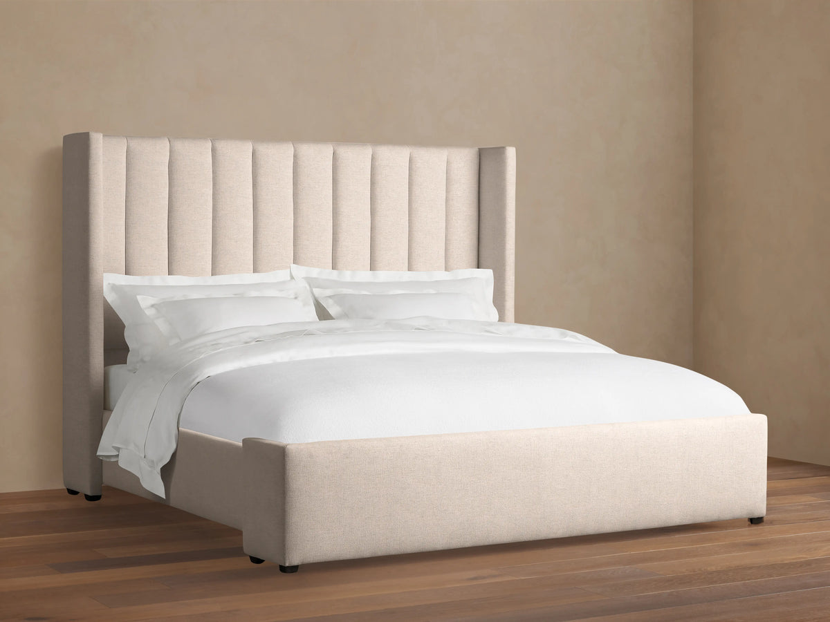 Wyller Channel-Stitched Bed with Low Footboard