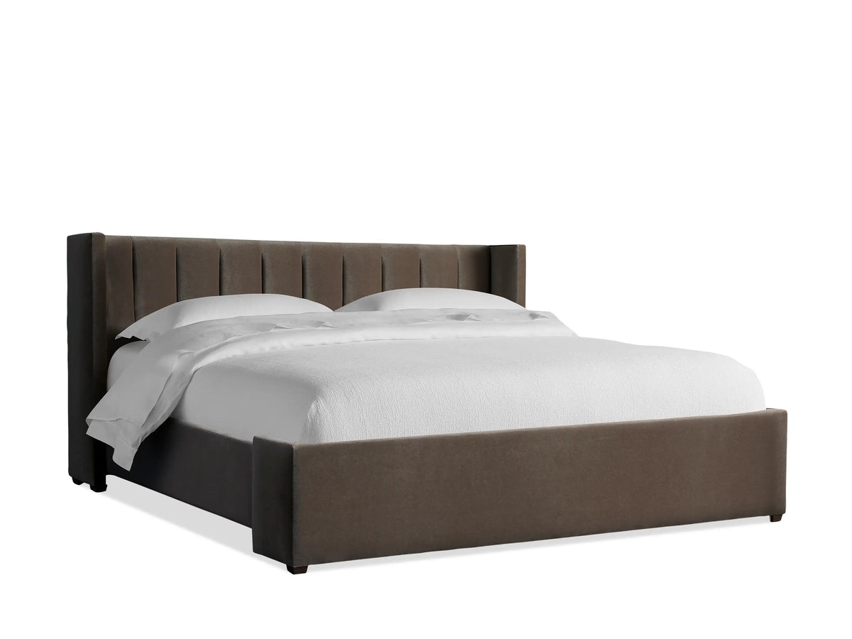 Wyller Channel-Stitched Bed with Low Footboard