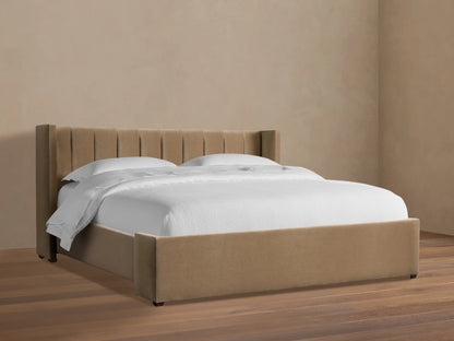 Wyller Channel-Stitched Bed with Low Footboard