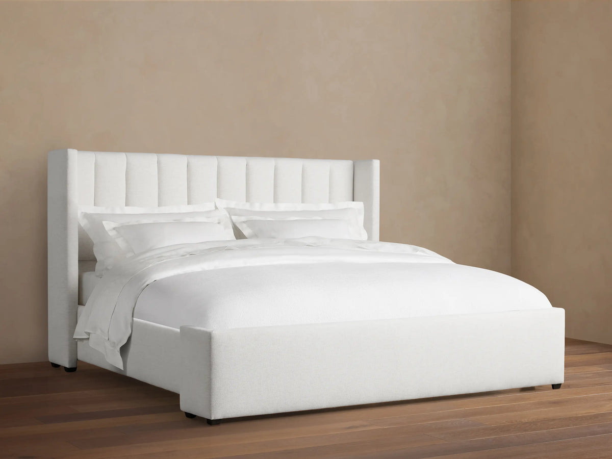 Wyller Channel-Stitched Bed with Low Footboard