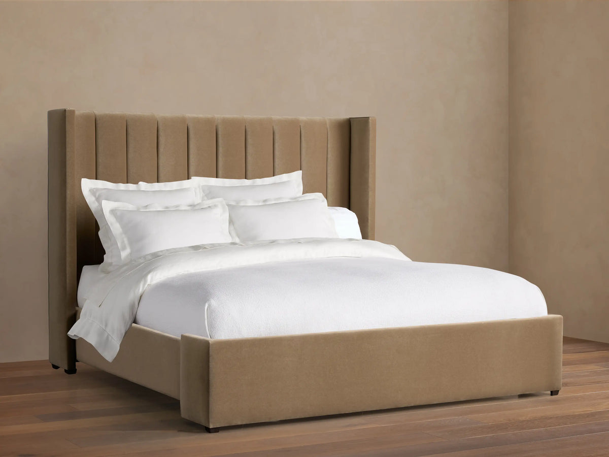 Wyller Channel-Stitched Bed with Low Footboard