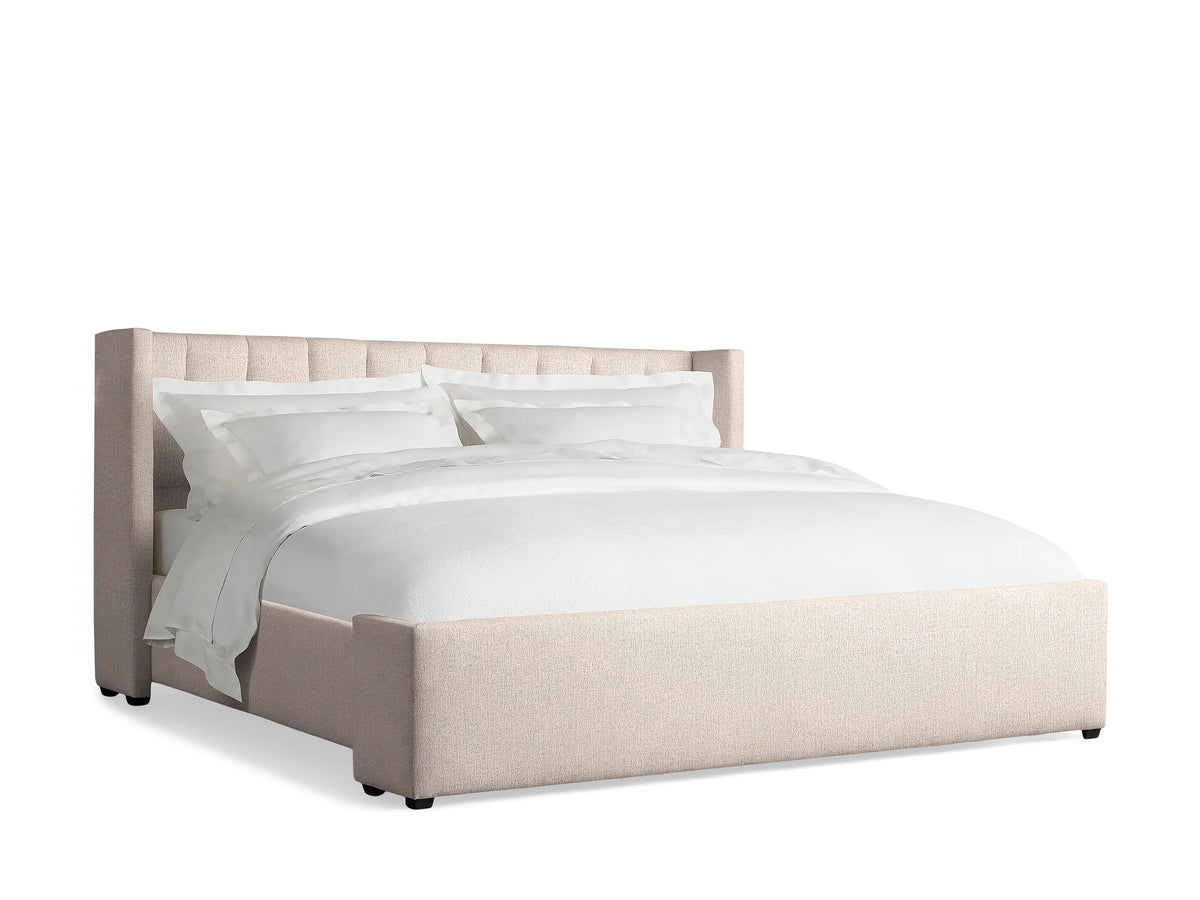 Wyller Channel-Stitched Bed with Low Footboard